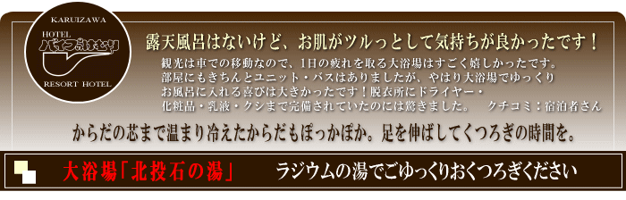 軽井沢ホテルパイプのけむり 〓大浴場 「北投石の湯」〓【楽天トラベル】