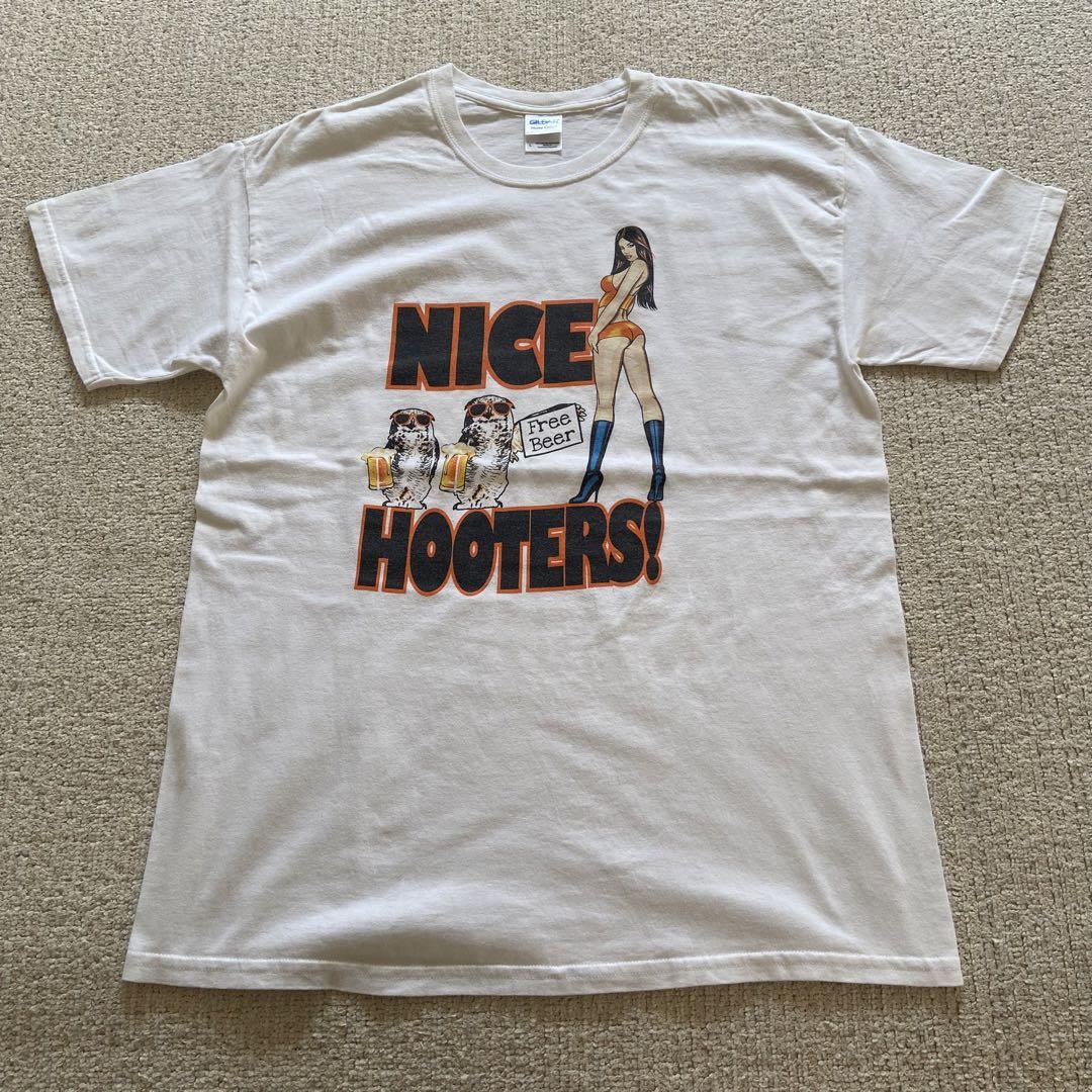 【HOOTERS】フーターズホワイトTシャツ　2XLサイズ　エロTギャルT