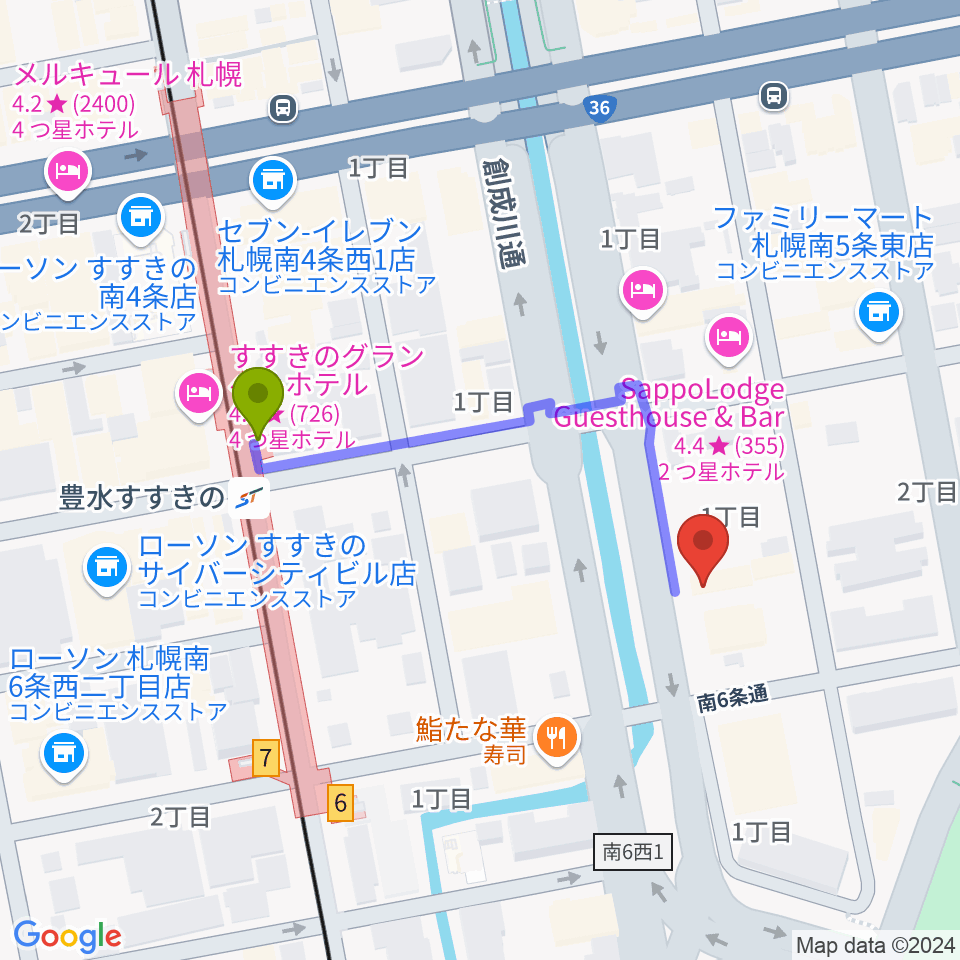 豊水すすきの駅 4番口」(札幌市中央区--〒064-0805)の地図/アクセス/地点情報 -