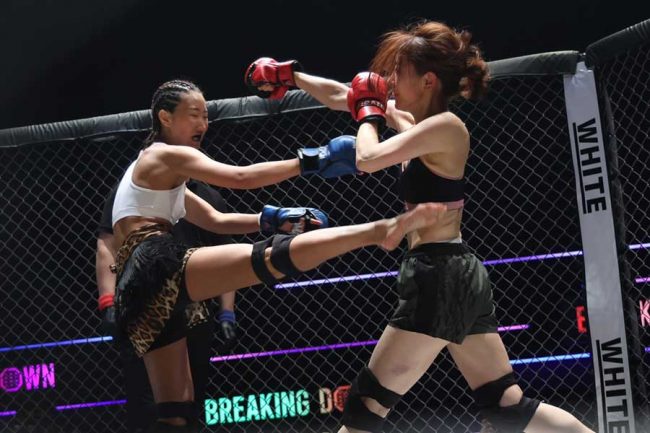 BreakingDown】セクシー女優白花こう見せ場作れず敗戦 ひと泡吹かせることできず - 格闘技写真ニュース